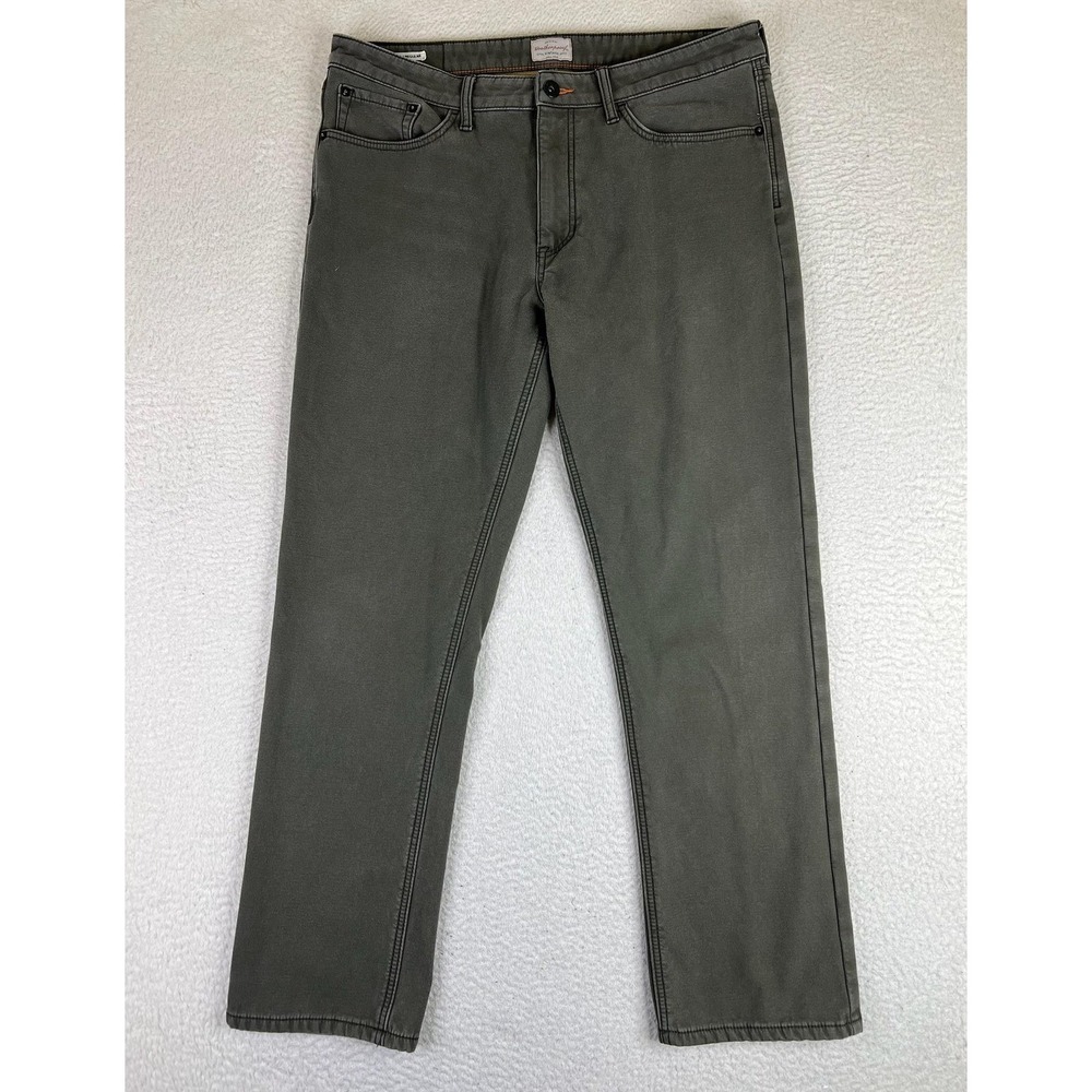 Weatherproof Vintage Regular Jeans Mens 36x32 Green Fleece Lined Stretch Denim